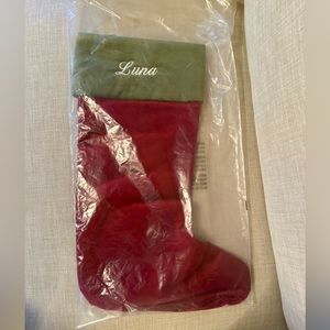 Personalized Pottery Barn Classic Velvet Stocking - Luna